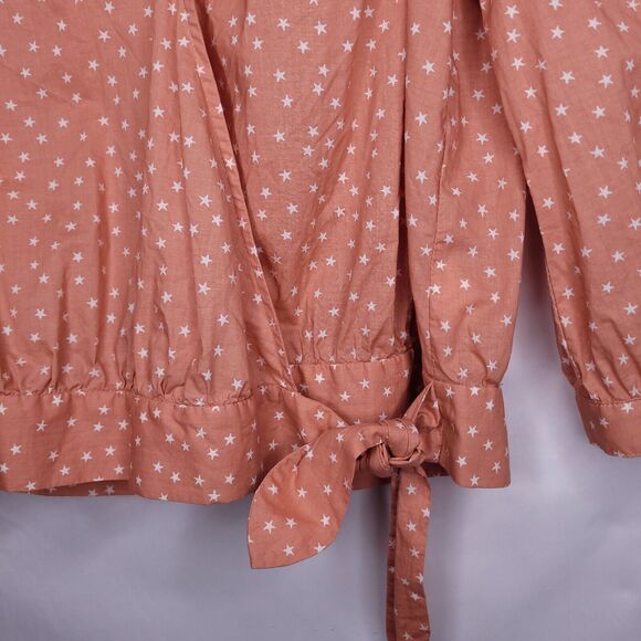 Madewell Top Womens Medium Wrap Star Print Cotton - Picture 5 of 11